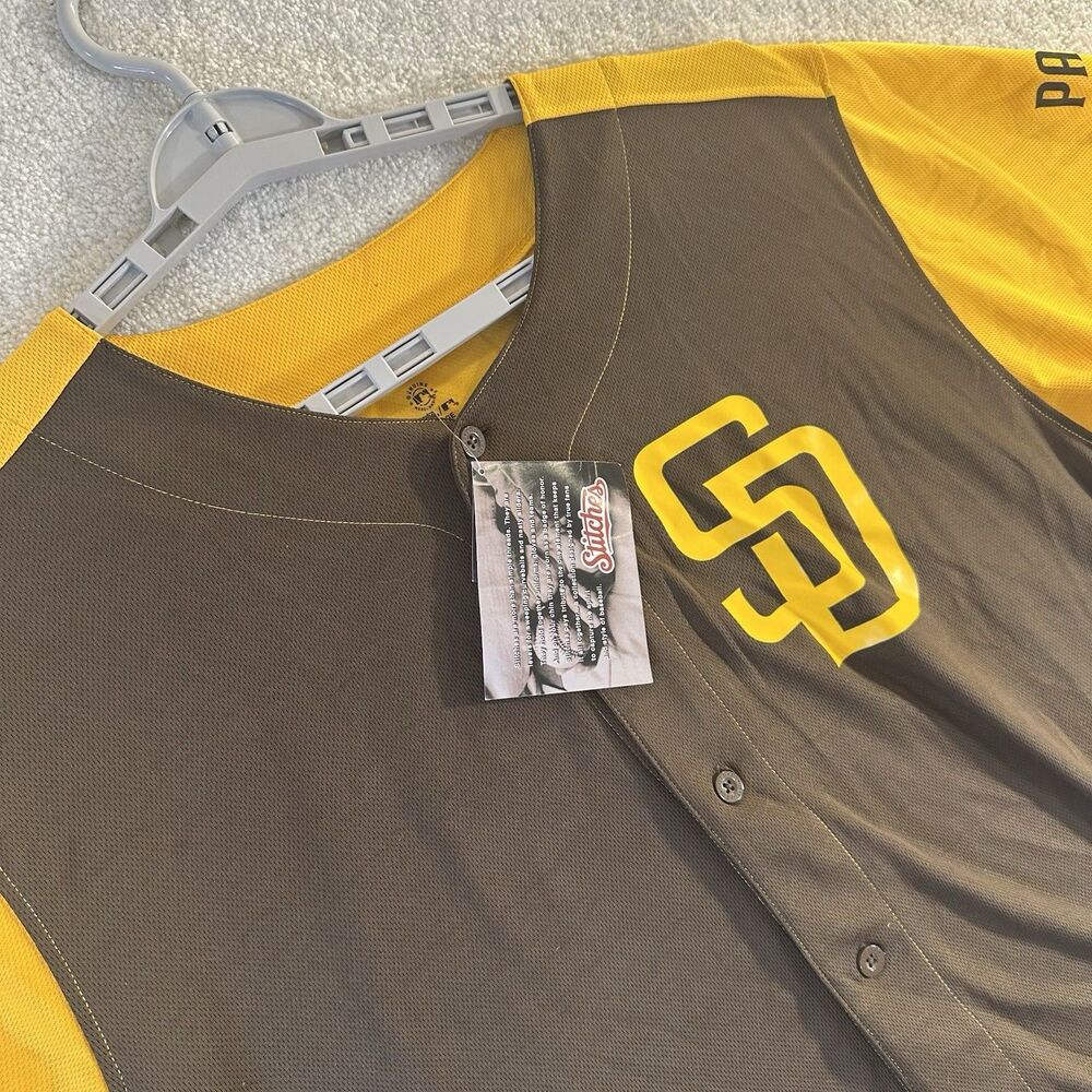 San Diego Padres MLB Stitches Button Down Jersey XL NWT